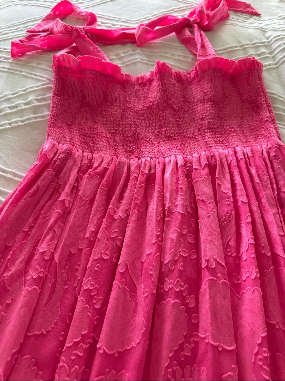 Lilly Pulitzer Hot Pink Smocked Halter Dress